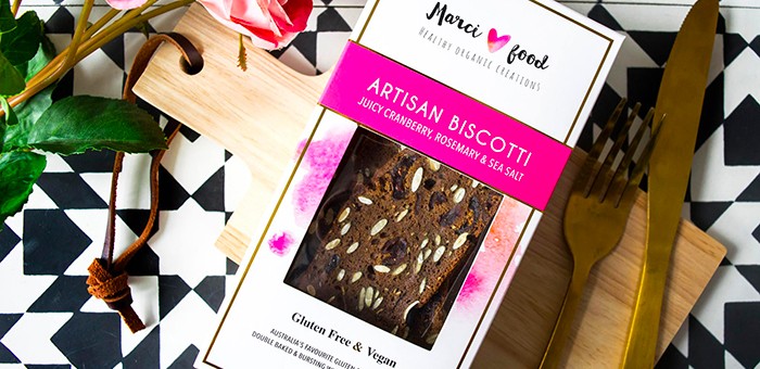 Marci Food’s Artisan Biscotti is Organic, Gluten free, Vegan and made with only wholesome, natural ingredients. a fabulous gourmet addition to High Tea, picnic baskets, cheeses, dips and desserts. Or simply revel in your favourite flavour with a cup of good tea or coffee. Wholesale supplier.